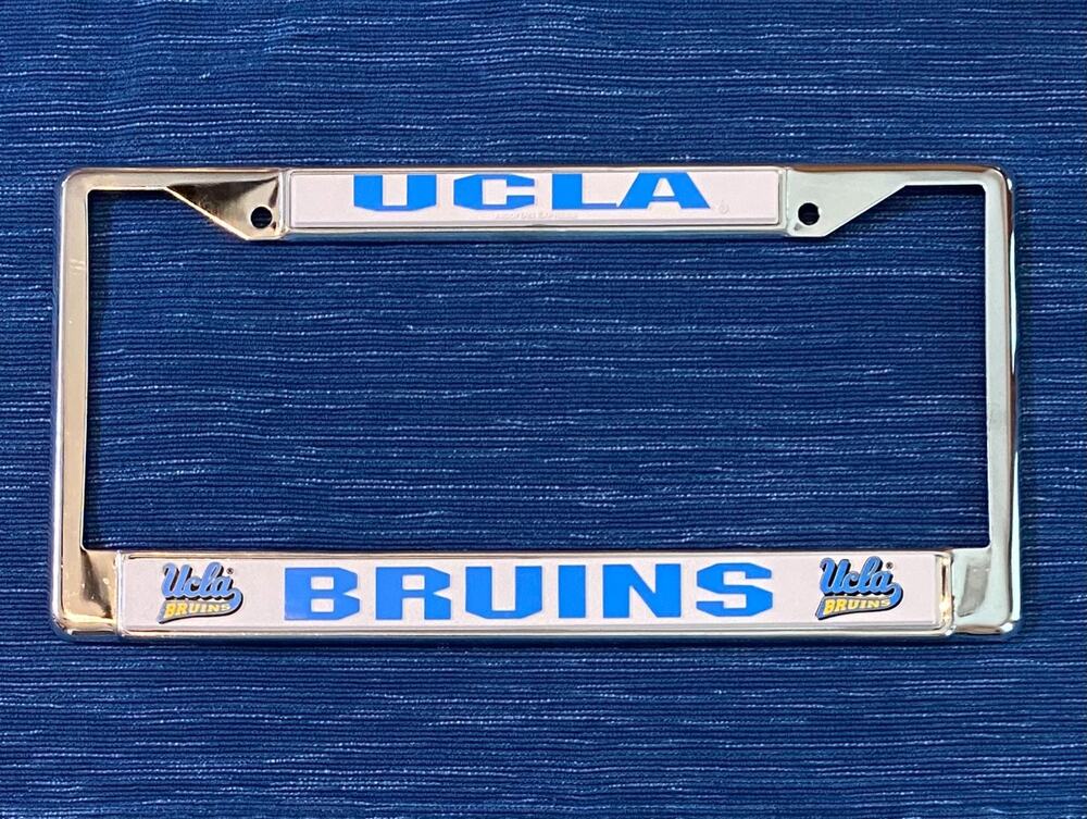 VTG UCLA Bruins University License Plate Frame Chrome Metal RICO Tag Express 87B